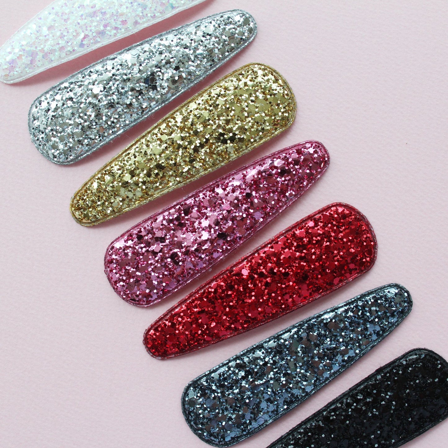 Rough Glitter Triangle Snap Clip Covers 10pcs