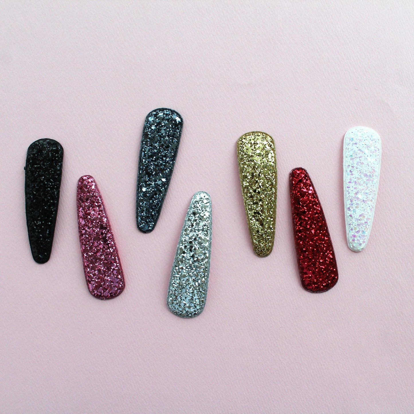 Rough Glitter Triangle Snap Clip Covers 10pcs