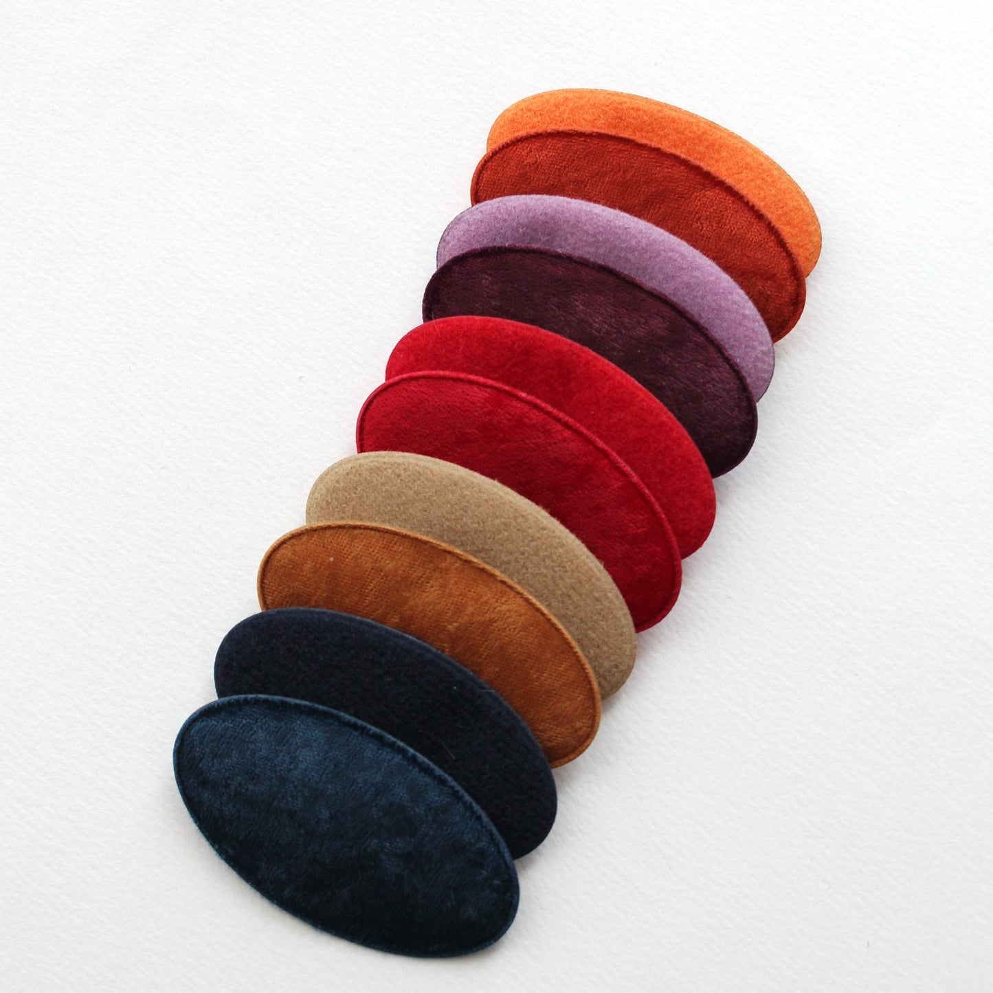 Velvet Oval Snap Clip Covers 4pcs