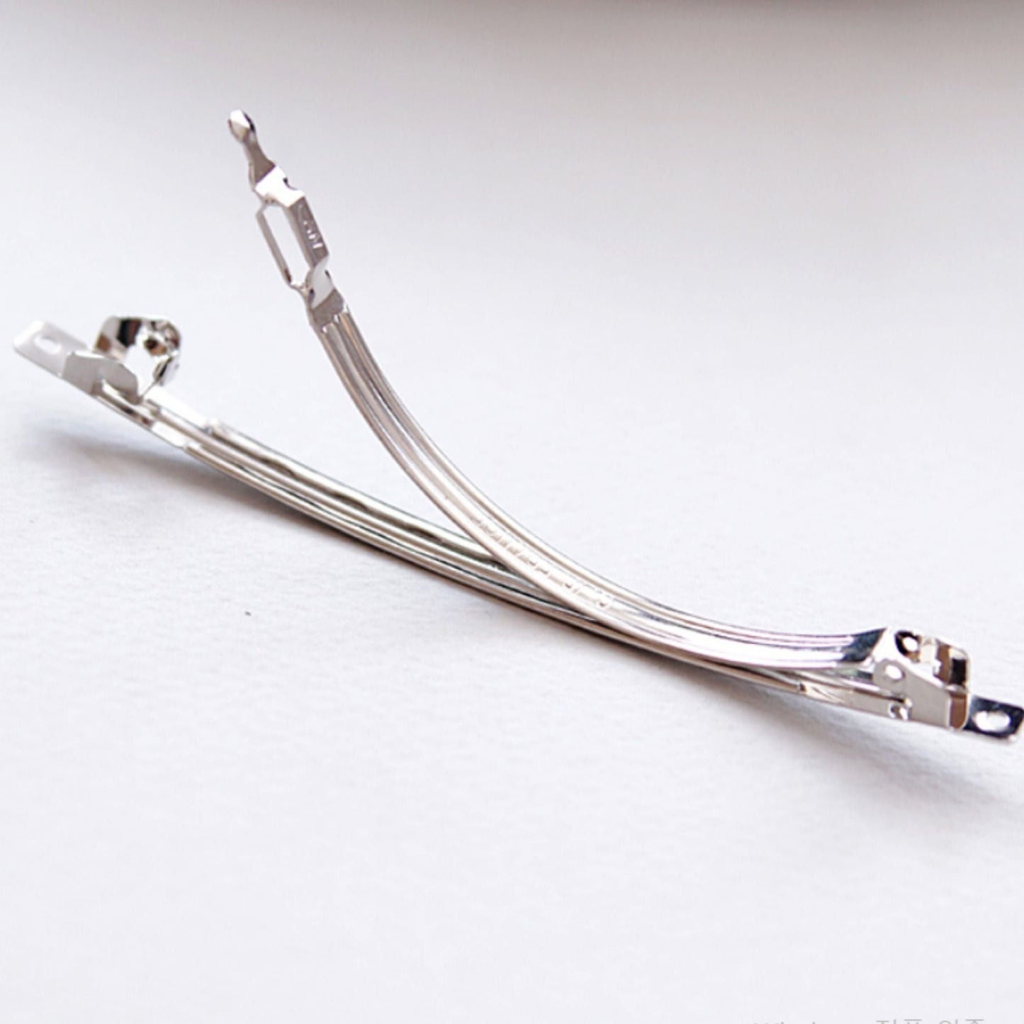 10cm(4")Thin Silver French Hair Barrette without Spring 10/30/50pcs