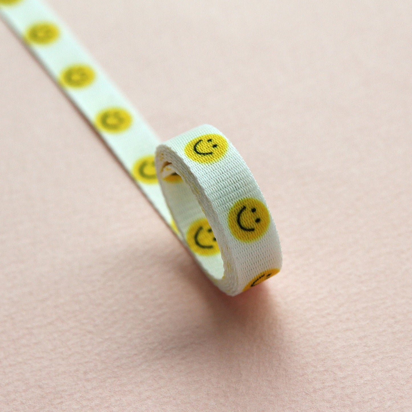 Cheerful Smile  Grosgrain Ribbon 0.39inch (1cm) x 5/10Yards