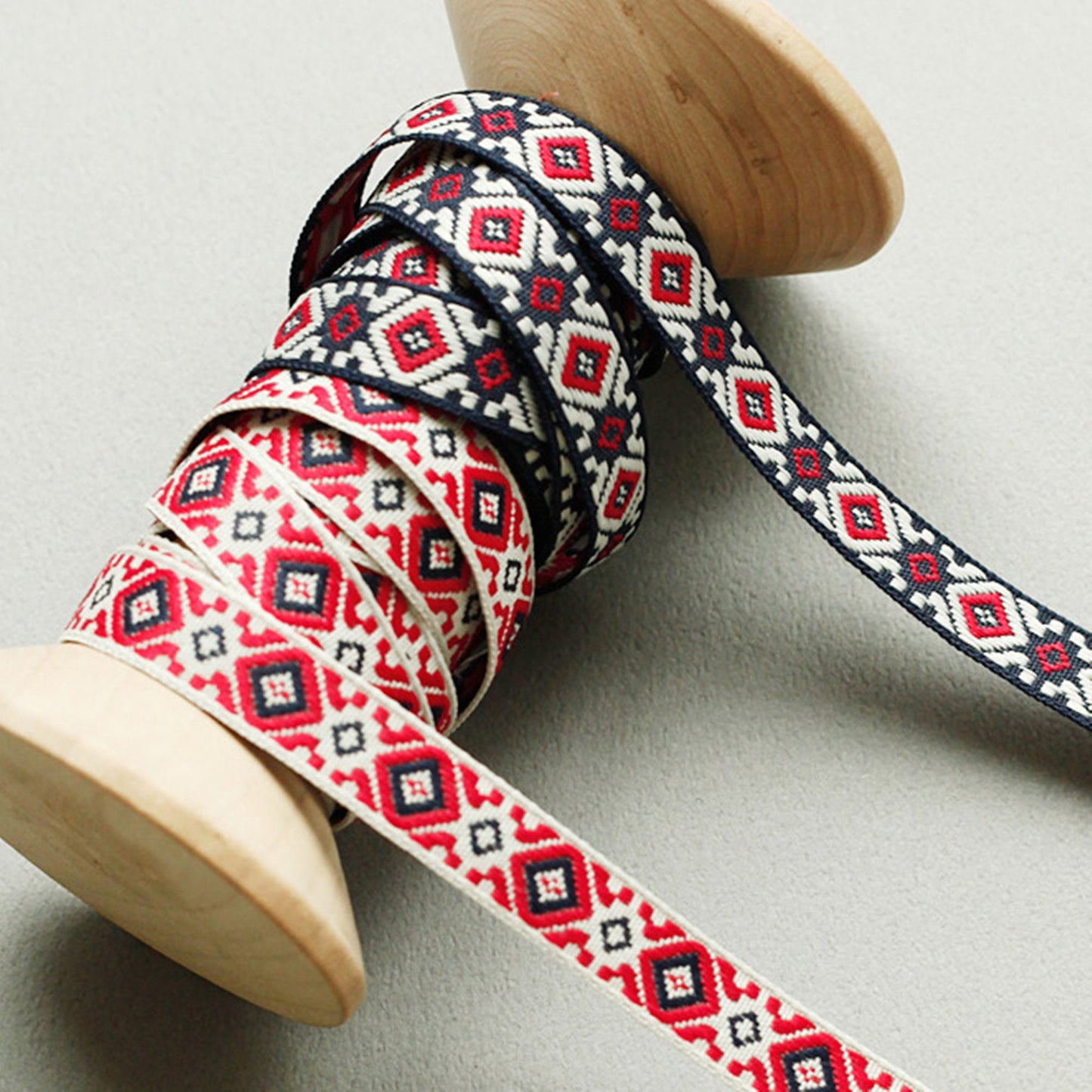 Ethnic Rhombus Jacquard Ribbon 0.43inch (1.1cm) x 5/10Yards