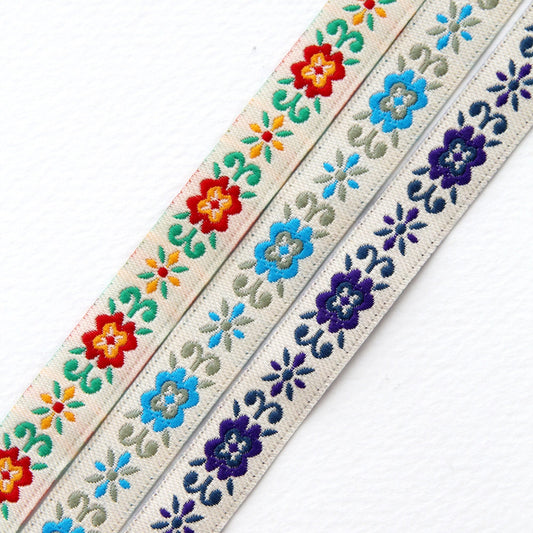Jacquard Embroidered Ribbon Sewing Trim Craft Ribbon 0.47inch (1.2cm) x 5/10Yards