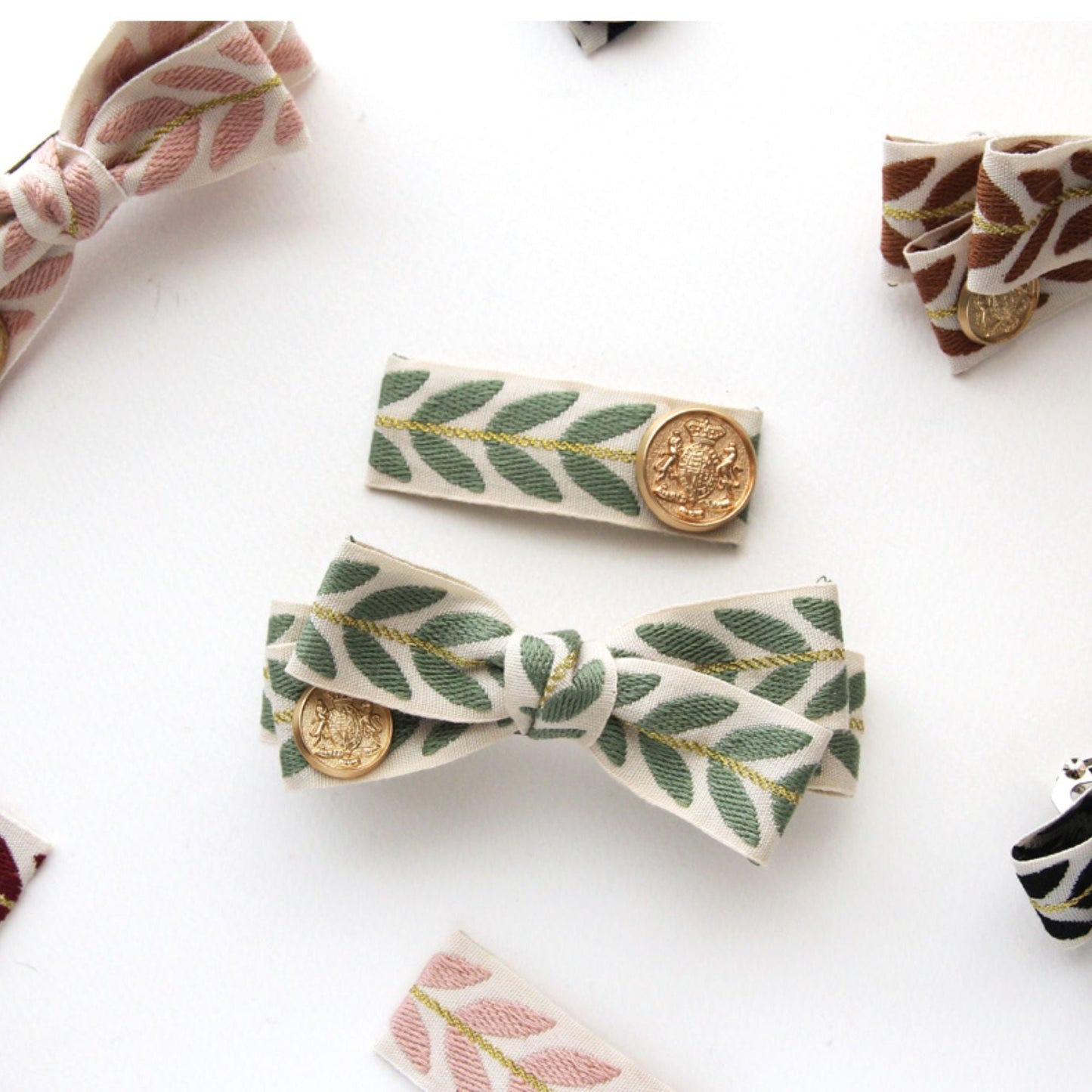 Leaf Embroidery Jacquard Ribbon Trim 0.98inch (2.5cm) x 5Yards