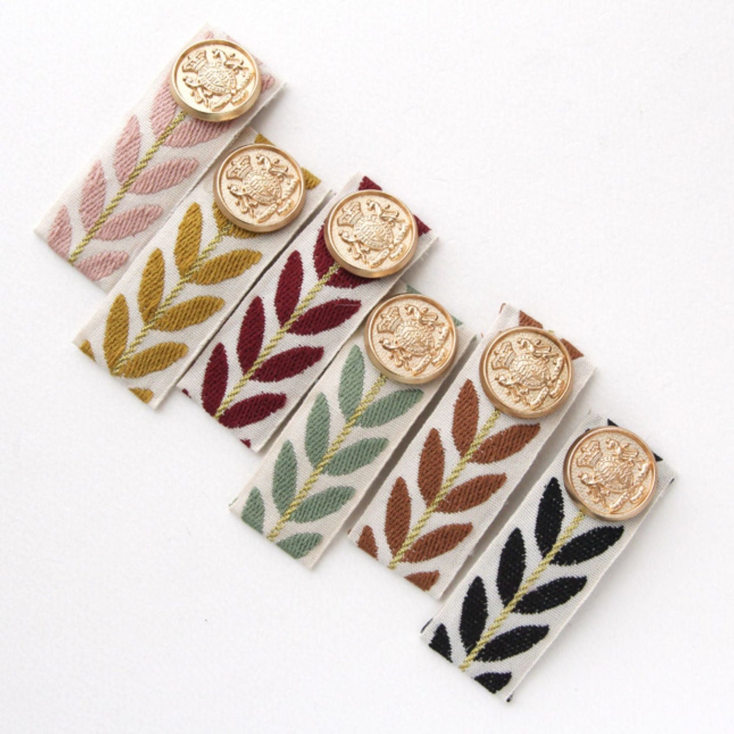 Leaf Embroidery Jacquard Ribbon Trim 0.98inch (2.5cm) x 5Yards