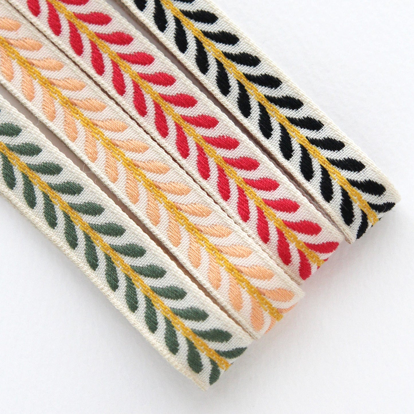 Olive Leaf Embroidery Ribbon 0.51inch (1.3cm) x 5Yards