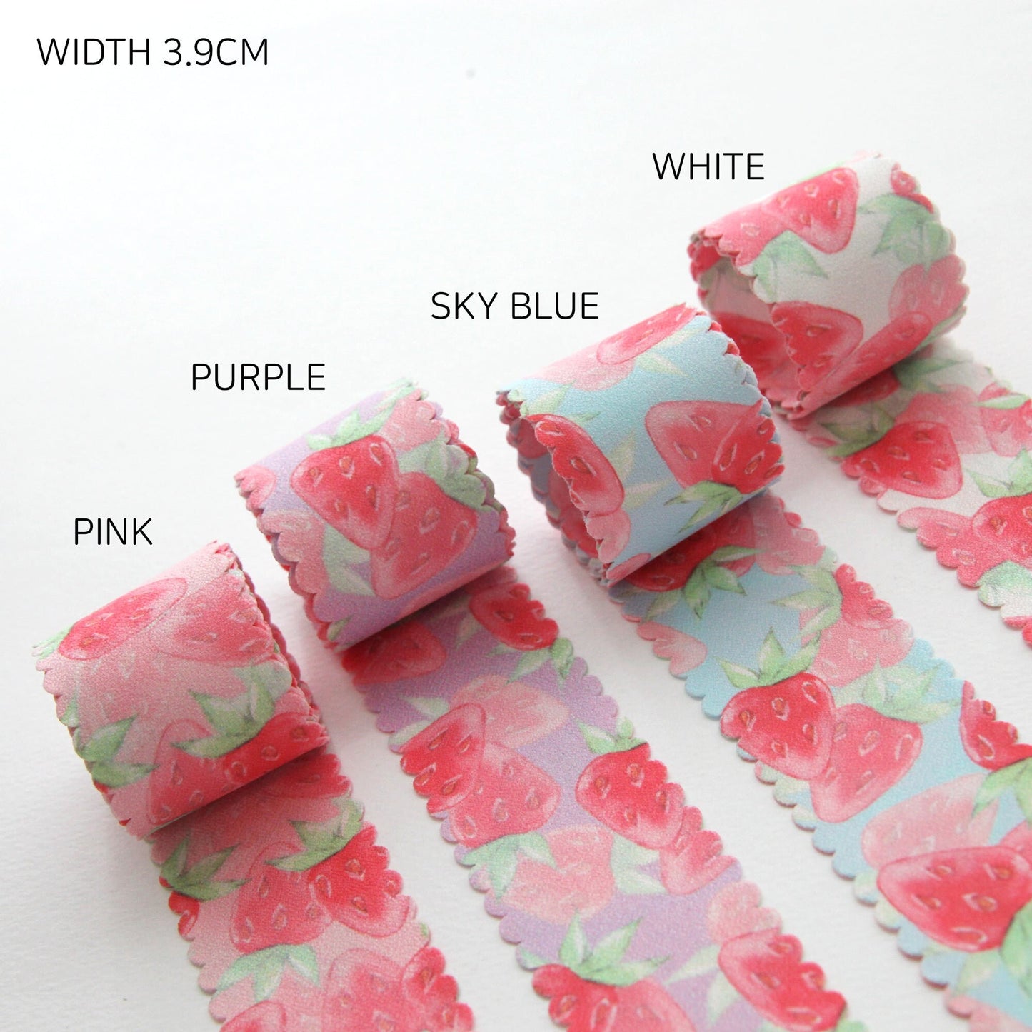 Wavy Strawberry Ribbon 1.5 Inch(3.8cm) x 2/5Yards