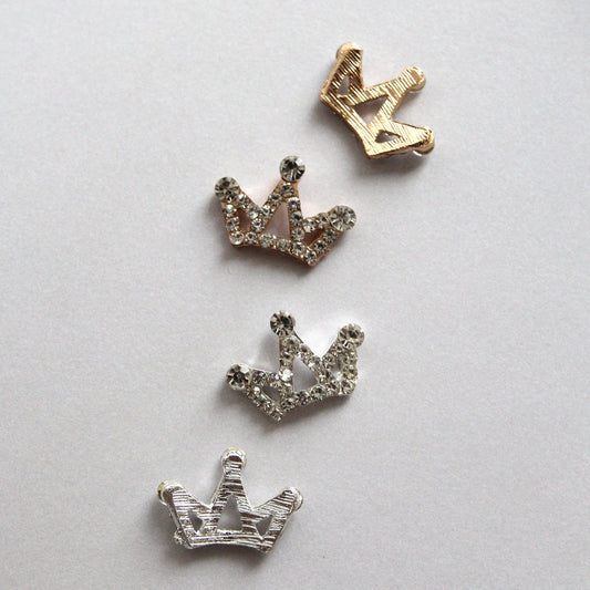 Flat-Back Rhinestone Crown, Princess Tiara Embellishment 10pcs