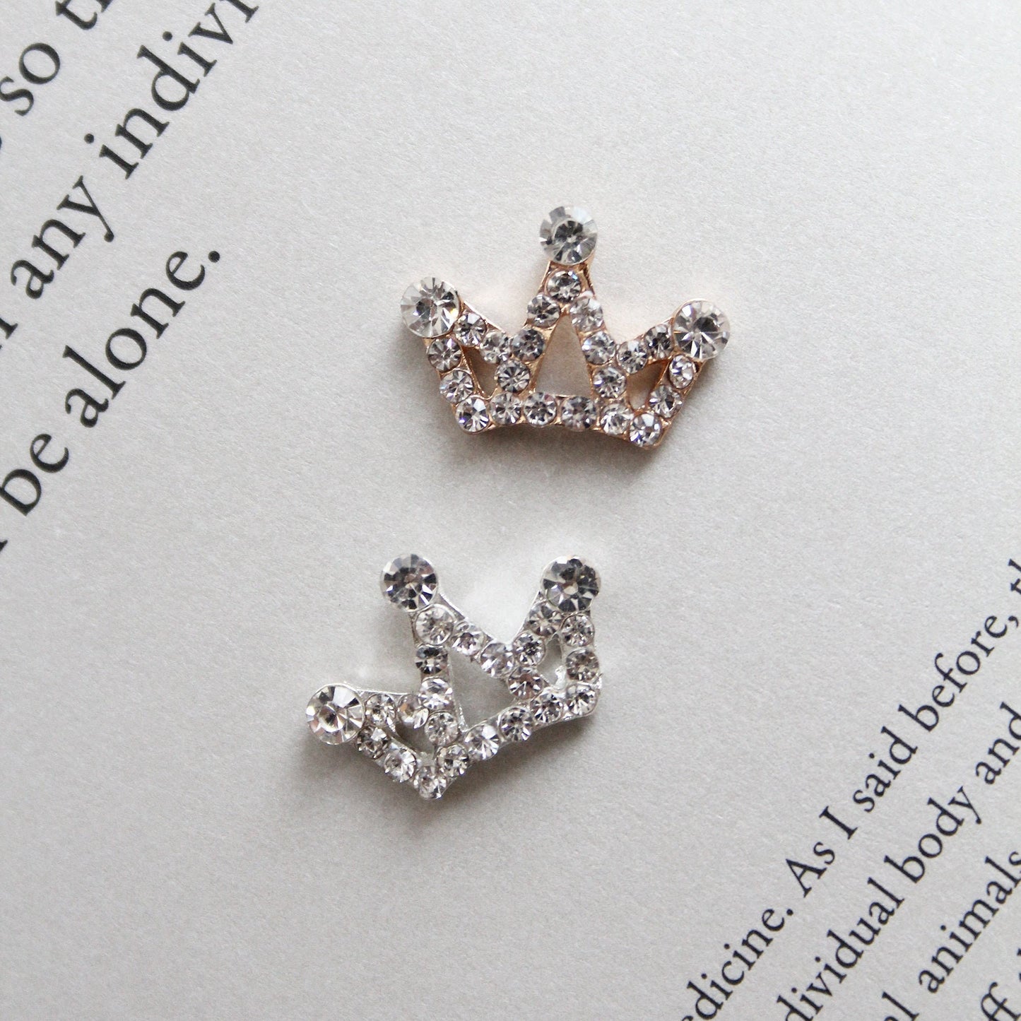 Flat-Back Rhinestone Crown, Princess Tiara Embellishment 10pcs