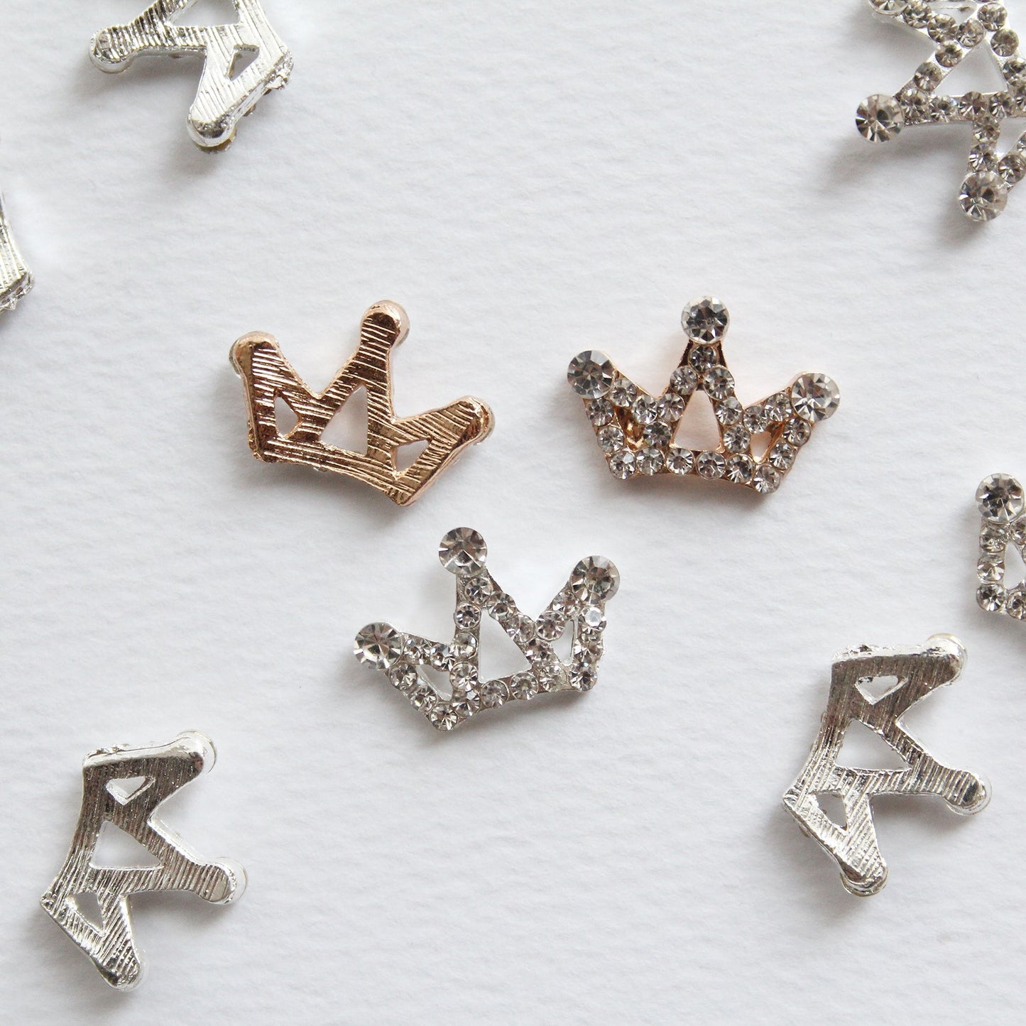 Flat-Back Rhinestone Crown, Princess Tiara Embellishment 10pcs