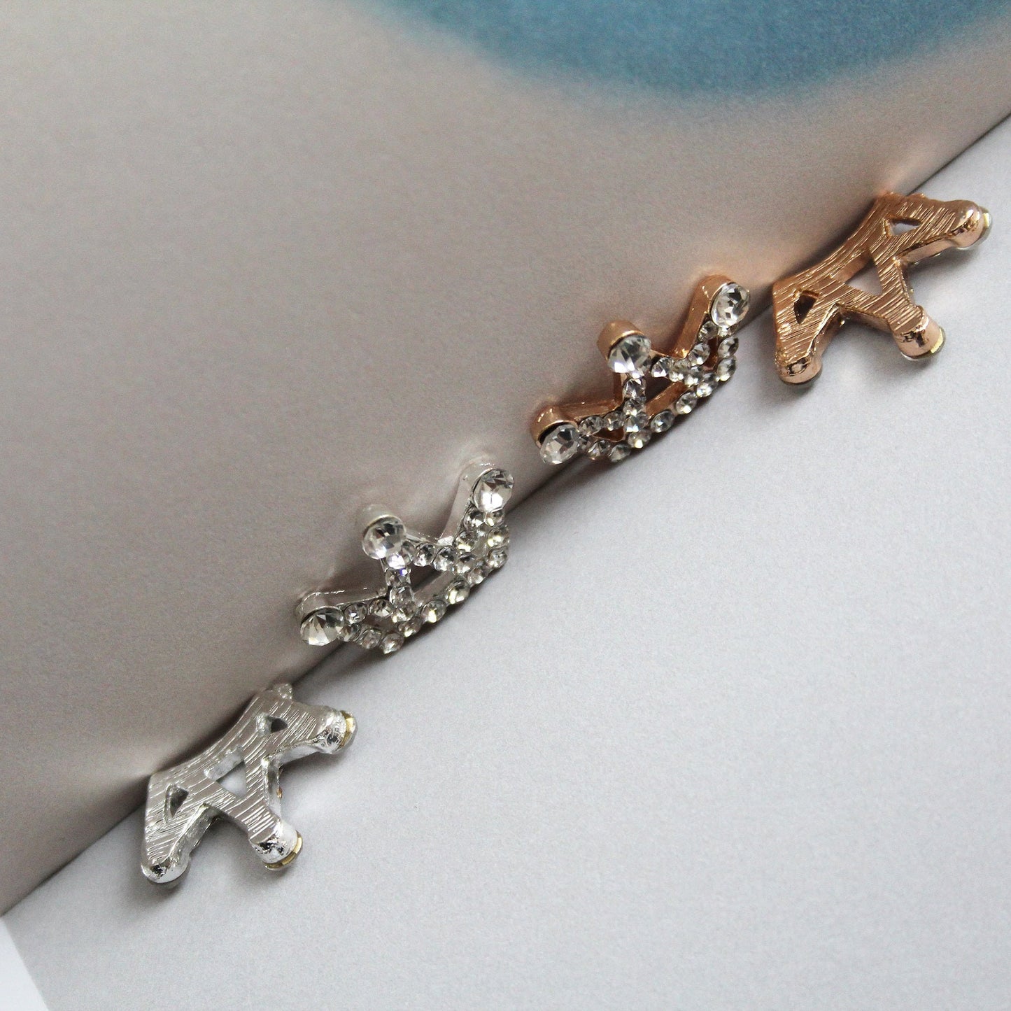 Flat-Back Rhinestone Crown, Princess Tiara Embellishment 10pcs