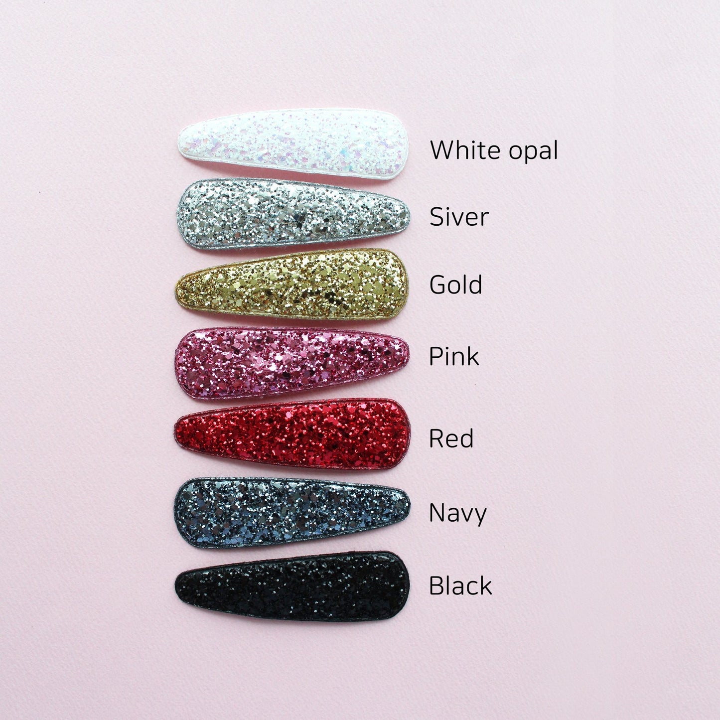Rough Glitter Triangle Snap Clip Covers 10pcs