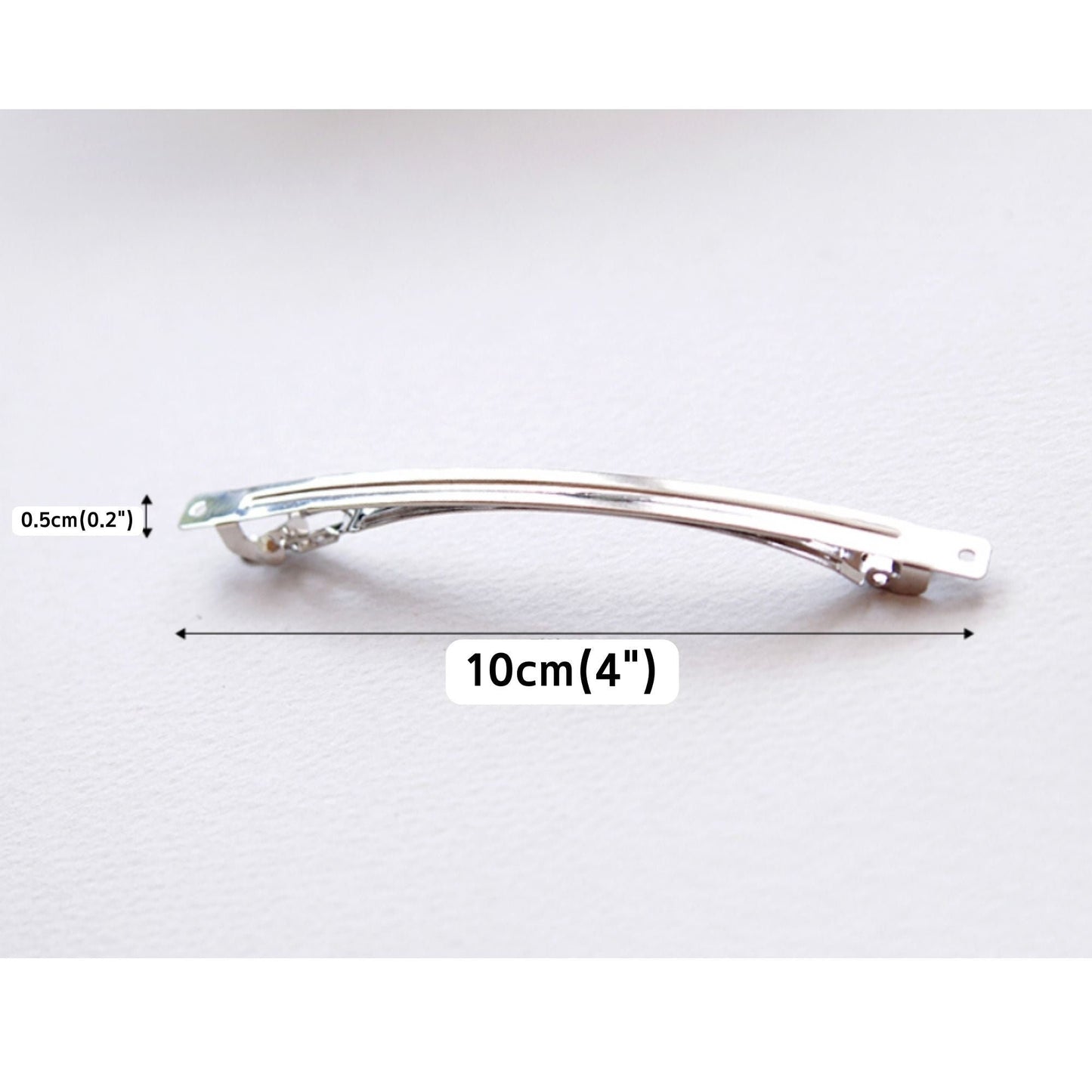 10cm(4")Thin Silver French Hair Barrette without Spring 10/30/50pcs