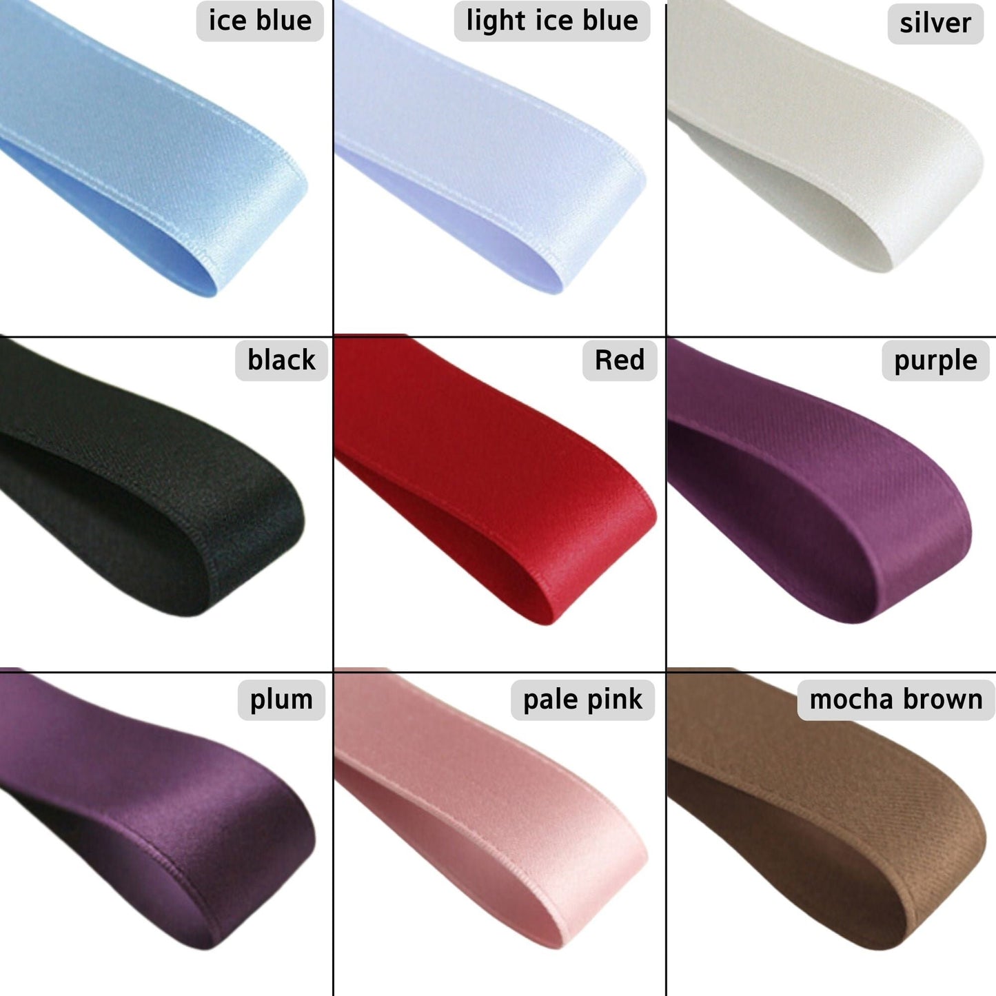 Matt Satin Ribbon 0.6/1.5cm(0.23/0.59") x 5Yards