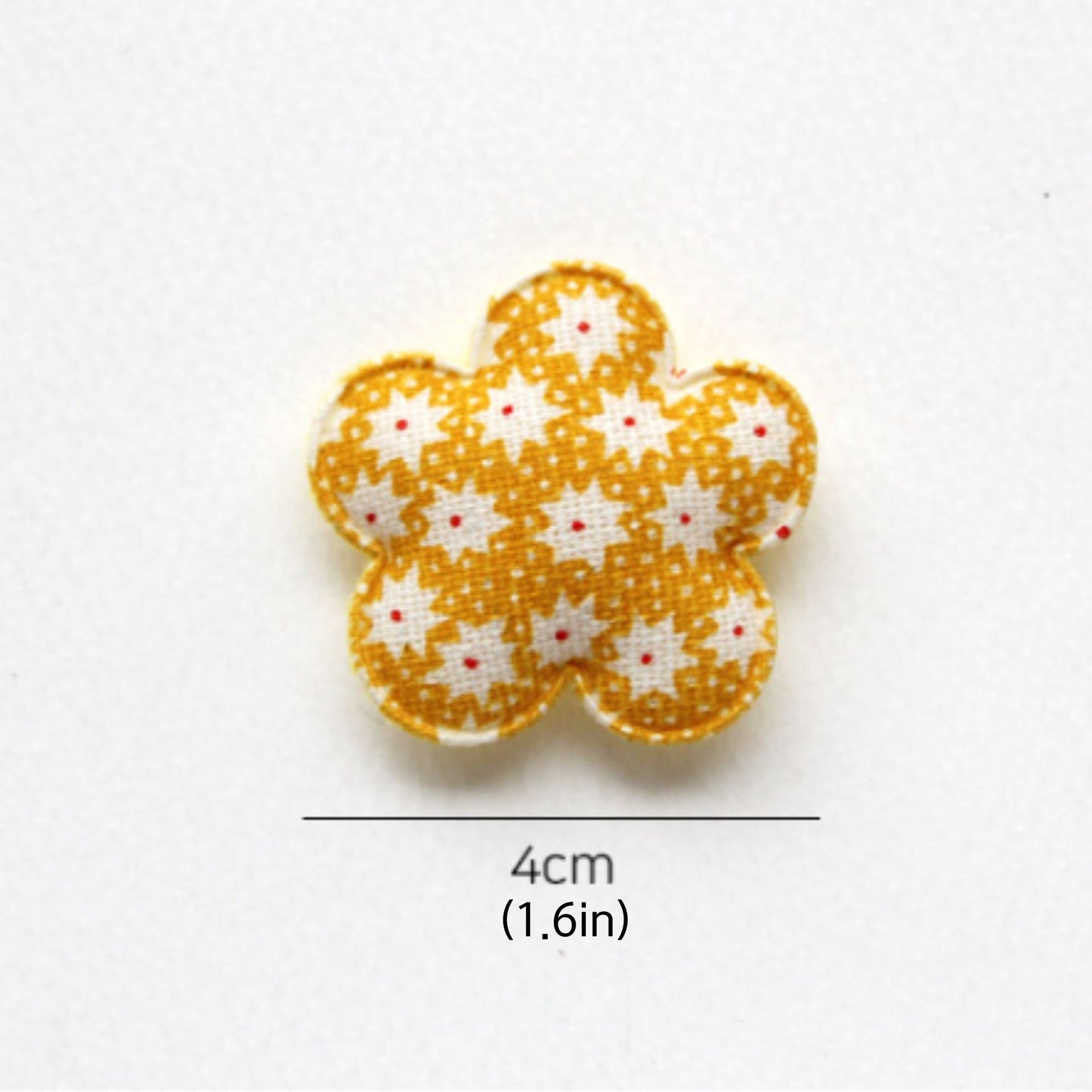 Yellow Pattern Flower Shape Padded Appliques, Haiclip Supplies 4pcs