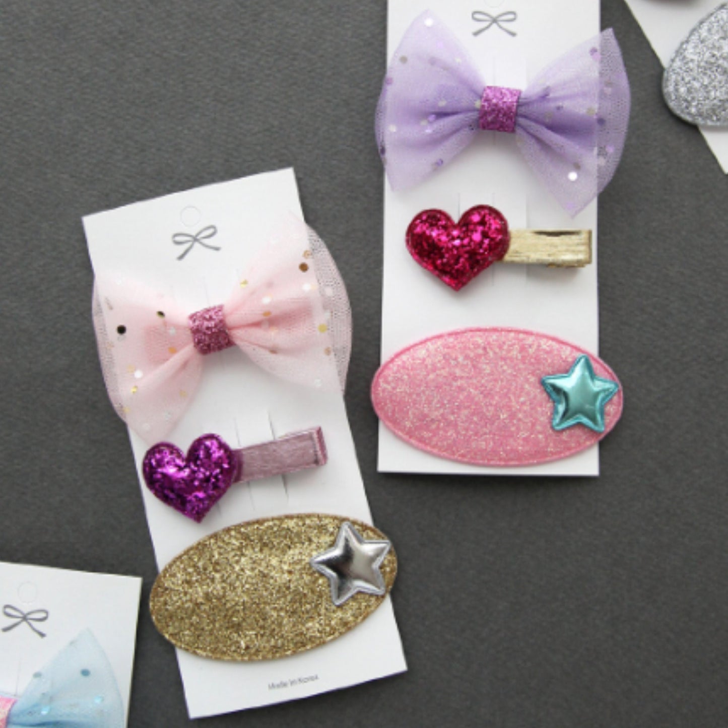Glitter Heart Shape Padded Appliques, Haiclip Supplies 5pcs