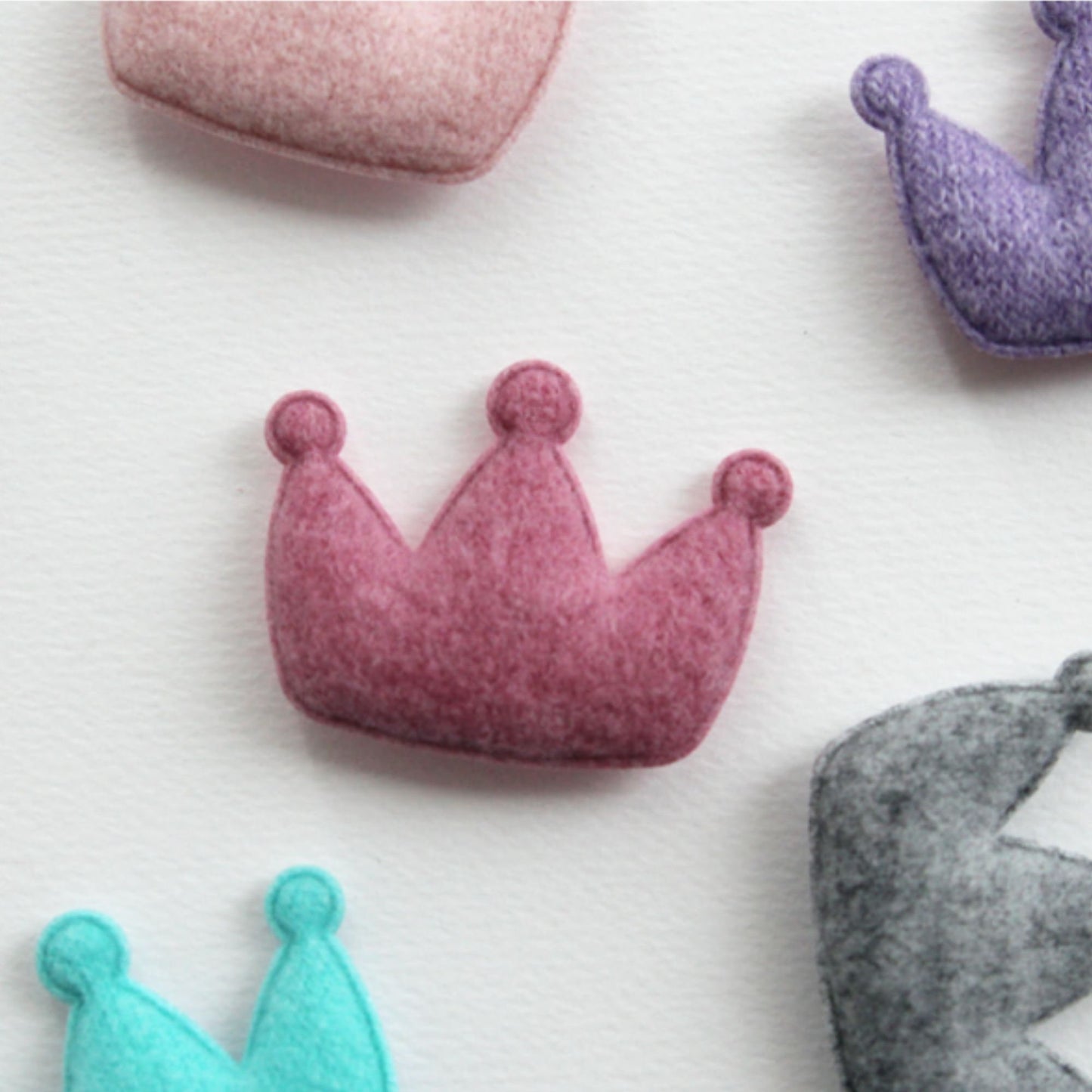 Crown Shape Padded Appliques, Haiclip Supplies 5pcs