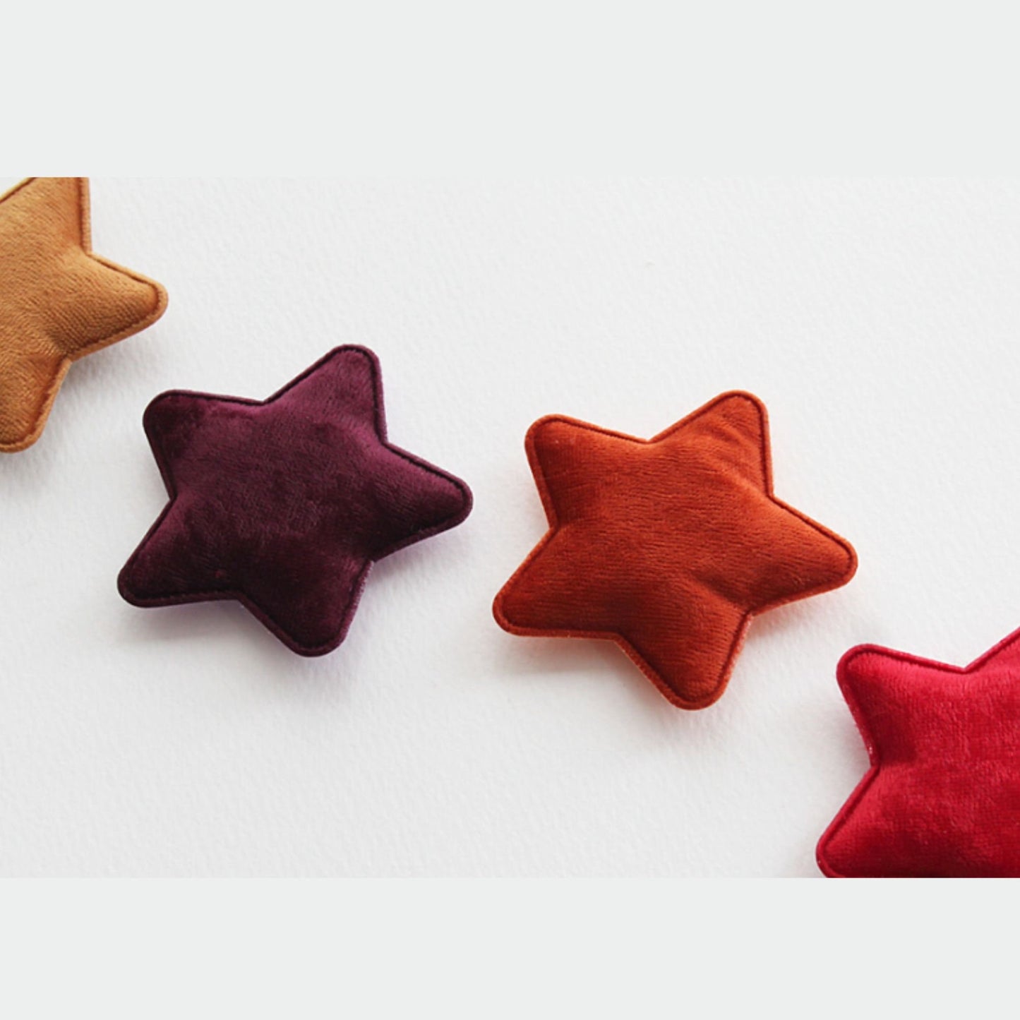 Velvet Star Shape Padded Appliques, Haiclip Supplies 2pcs