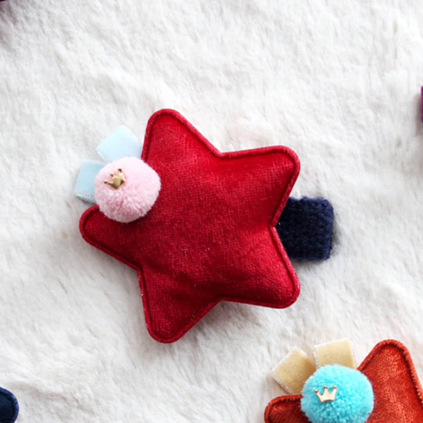 Velvet Star Shape Padded Appliques, Haiclip Supplies 2pcs