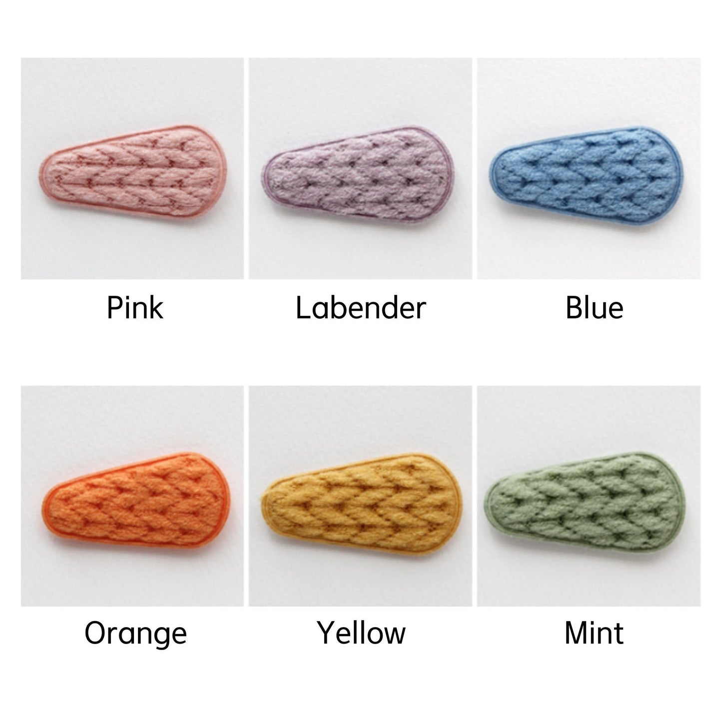 Knit Hair Snap Clip Covers 4pcs