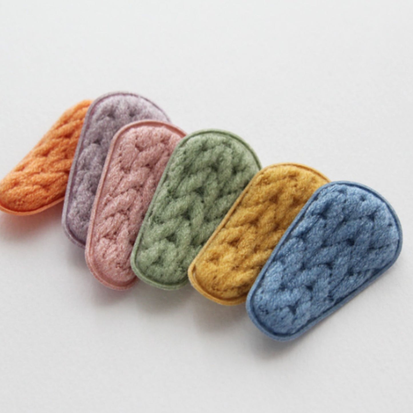 Knit Hair Snap Clip Covers 4pcs