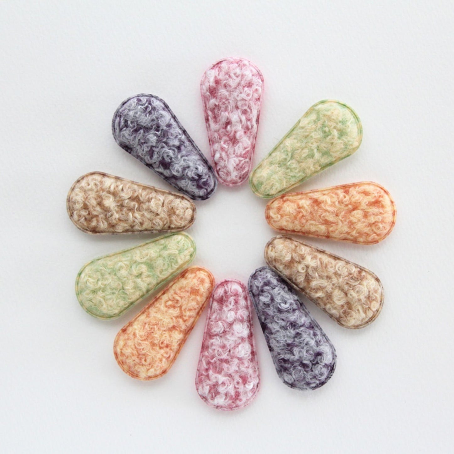 Wool Hair Snap Clip Covers 10pcs