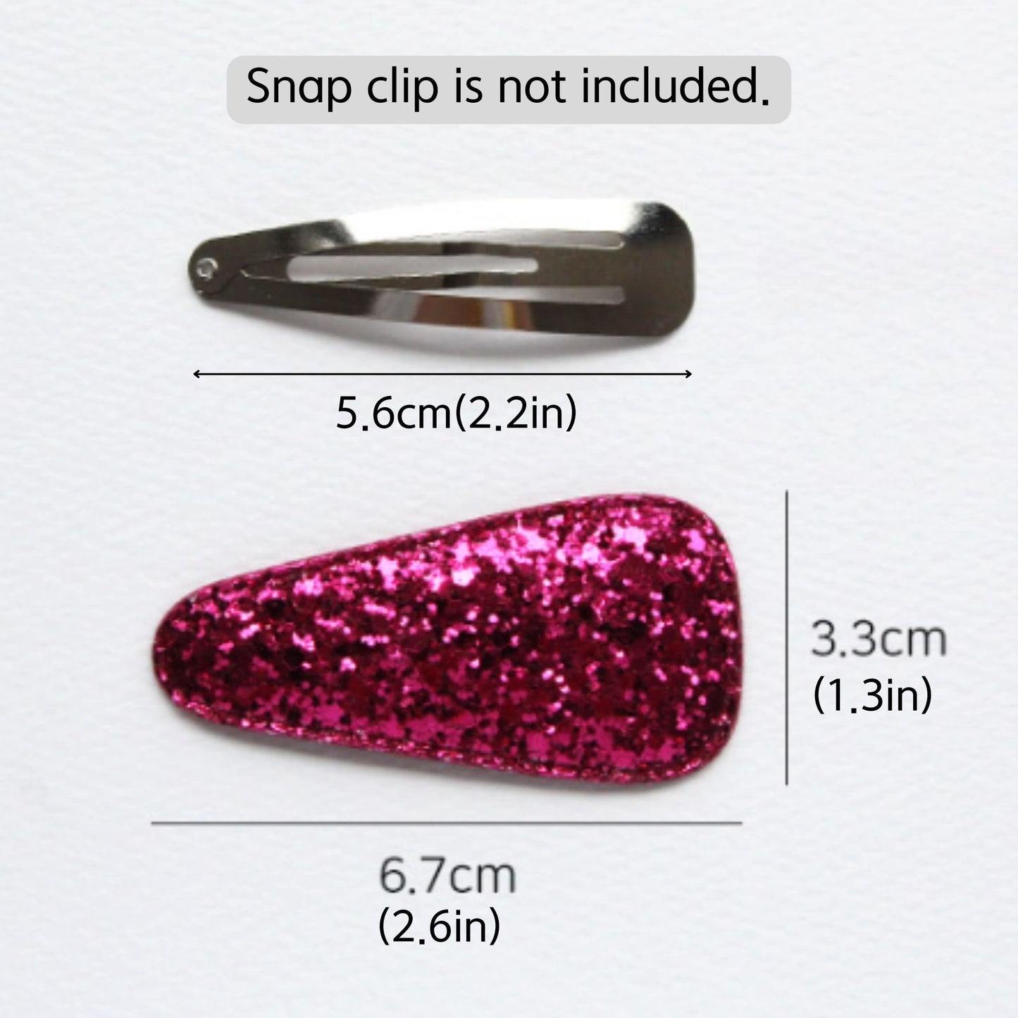 Glitter Hair Snap Clip Covers 10pcs