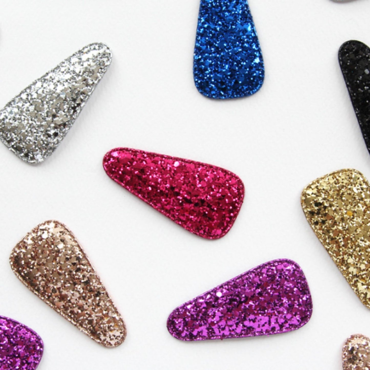 Glitter Hair Snap Clip Covers 10pcs