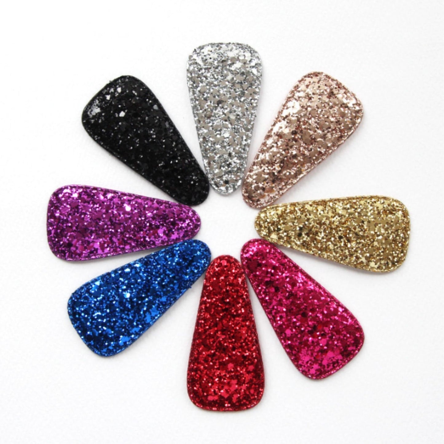 Glitter Hair Snap Clip Covers 10pcs