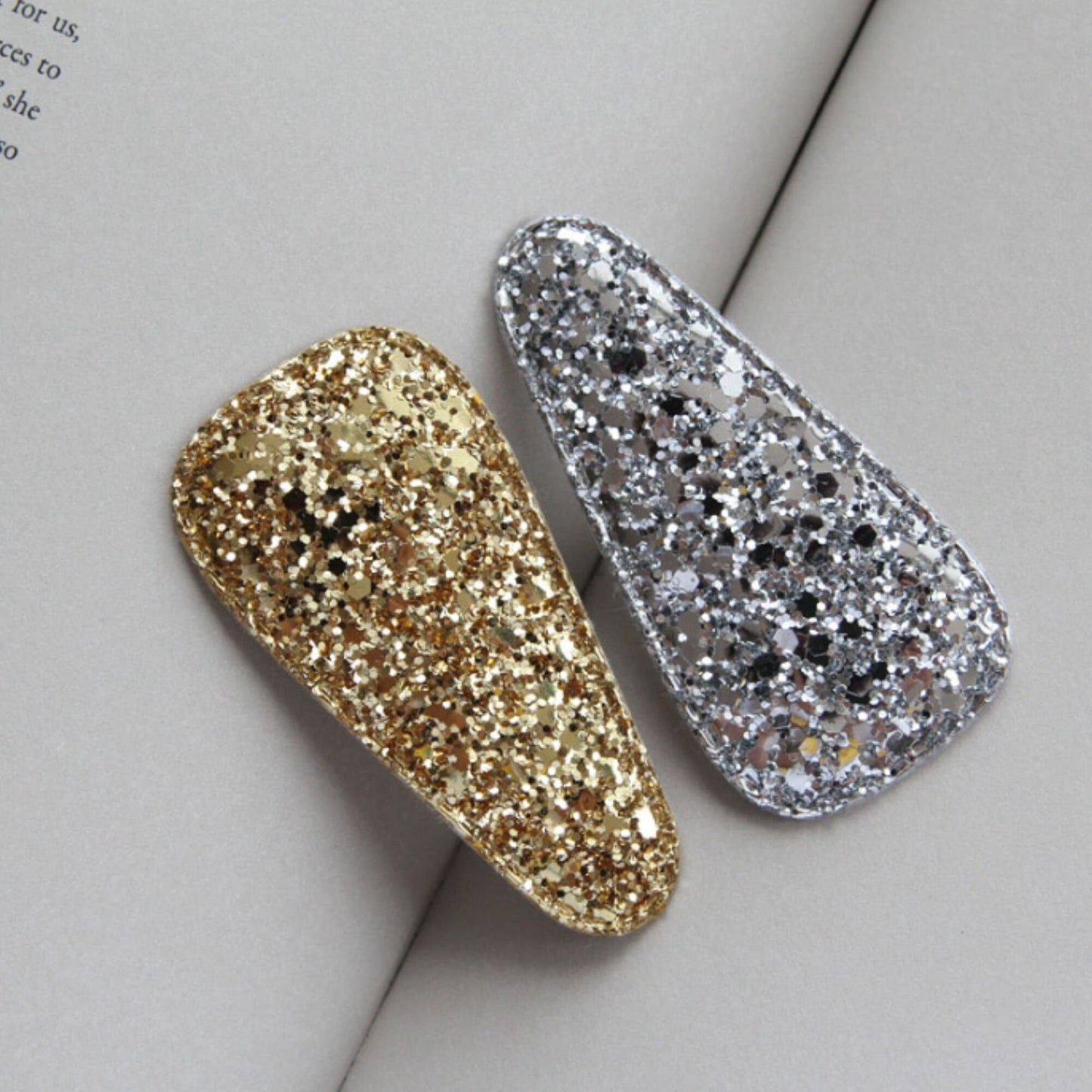 Glitter Hair Snap Clip Covers 10pcs