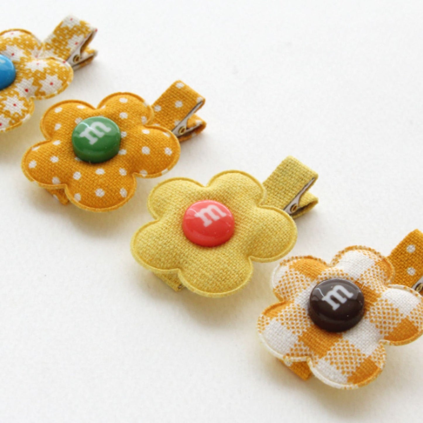 Yellow Pattern Flower Shape Padded Appliques, Haiclip Supplies 4pcs