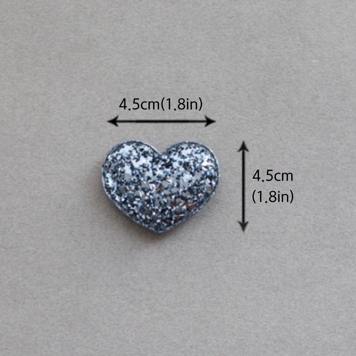 Glitter Heart Shape Padded Appliques, Haiclip Supplies 5pcs