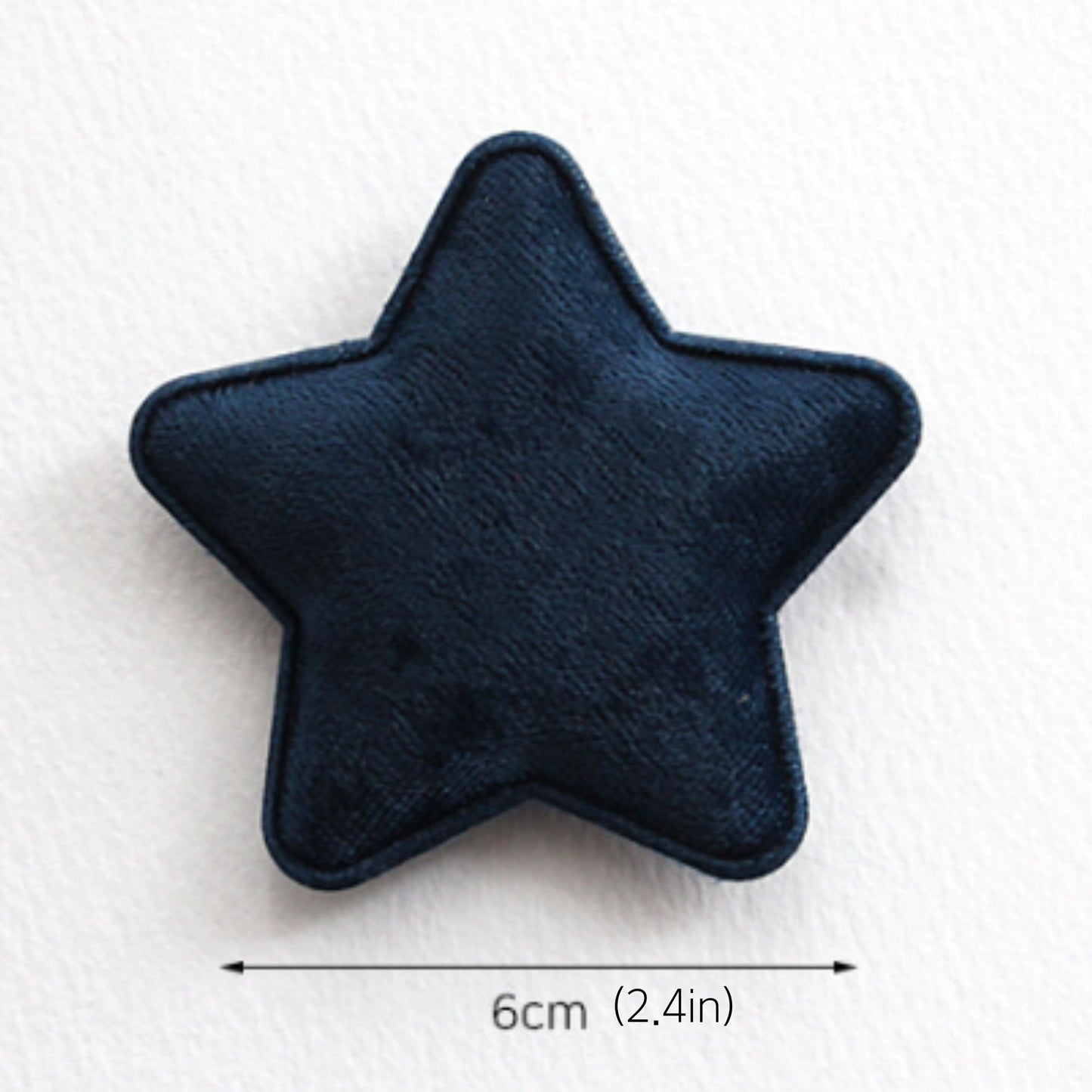 Velvet Star Shape Padded Appliques, Haiclip Supplies 2pcs