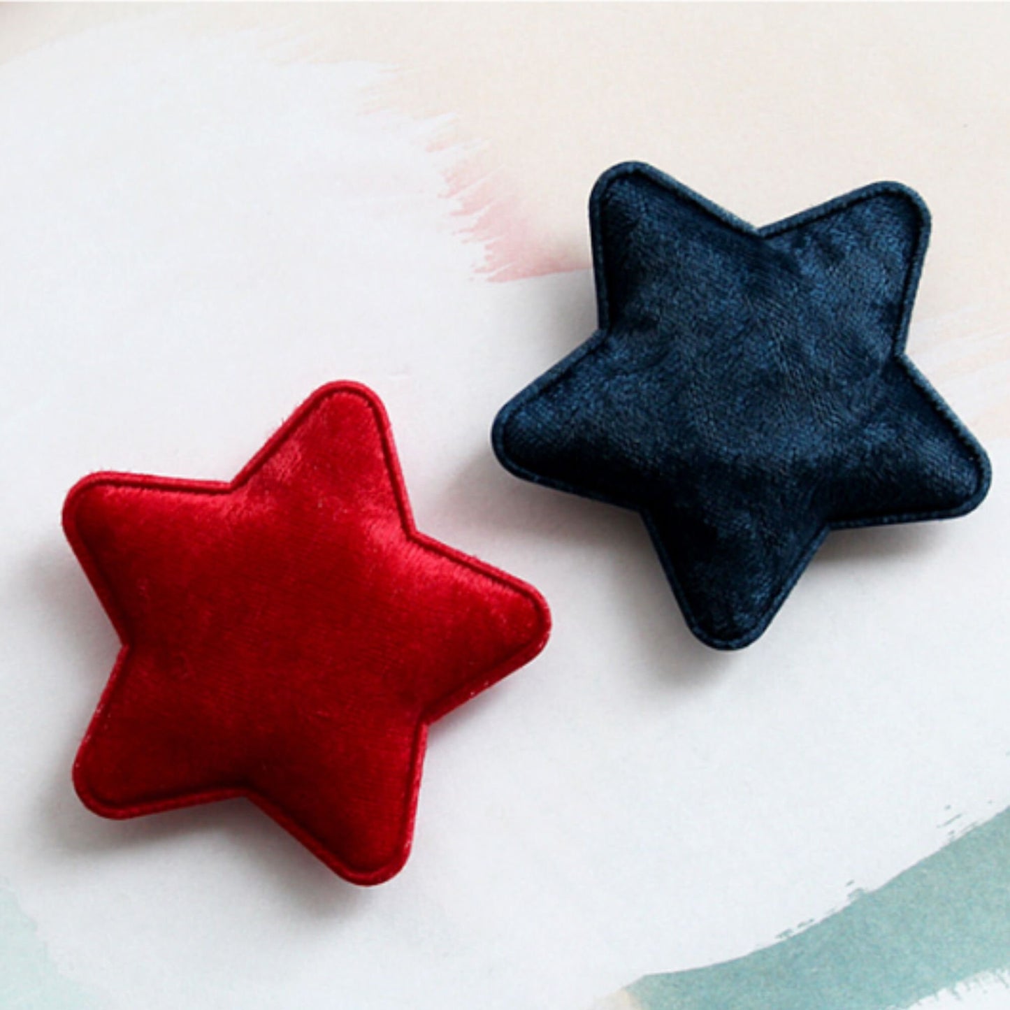 Velvet Star Shape Padded Appliques, Haiclip Supplies 2pcs