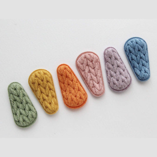 Knit Hair Snap Clip Covers 4pcs