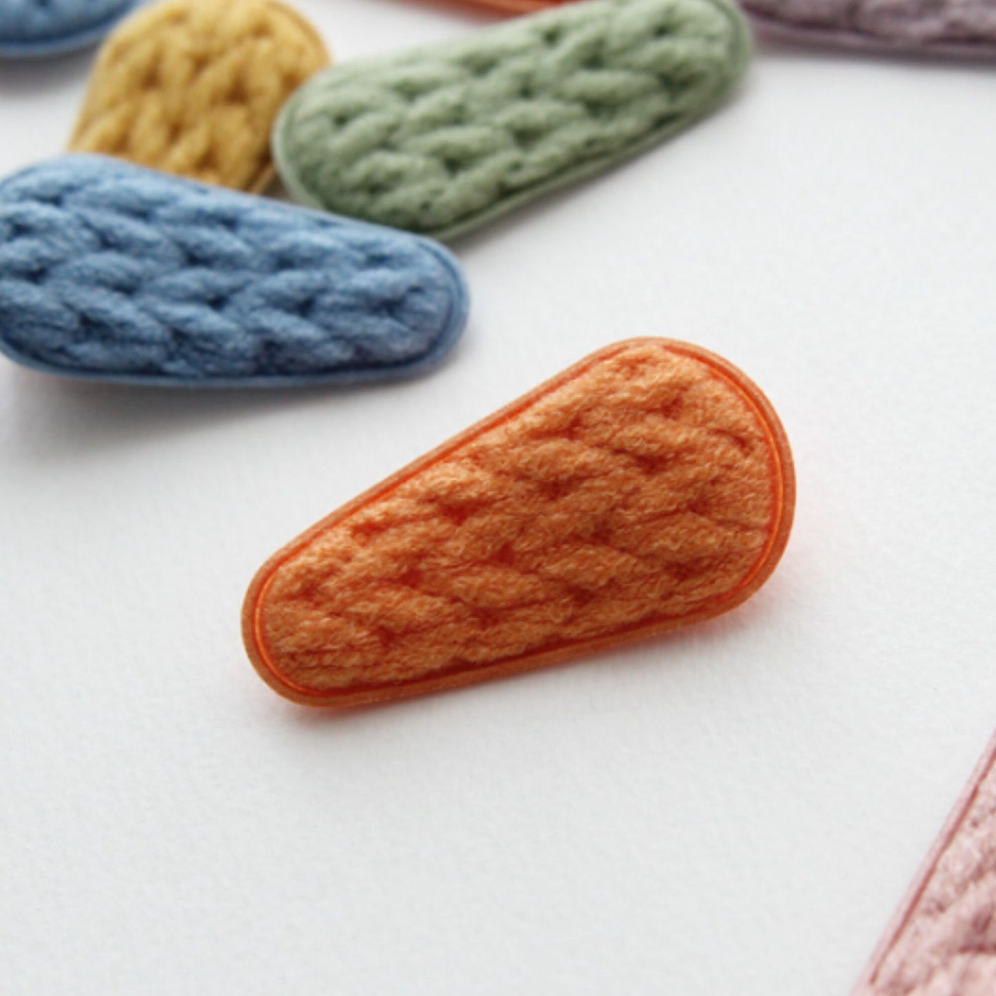 Knit Hair Snap Clip Covers 4pcs