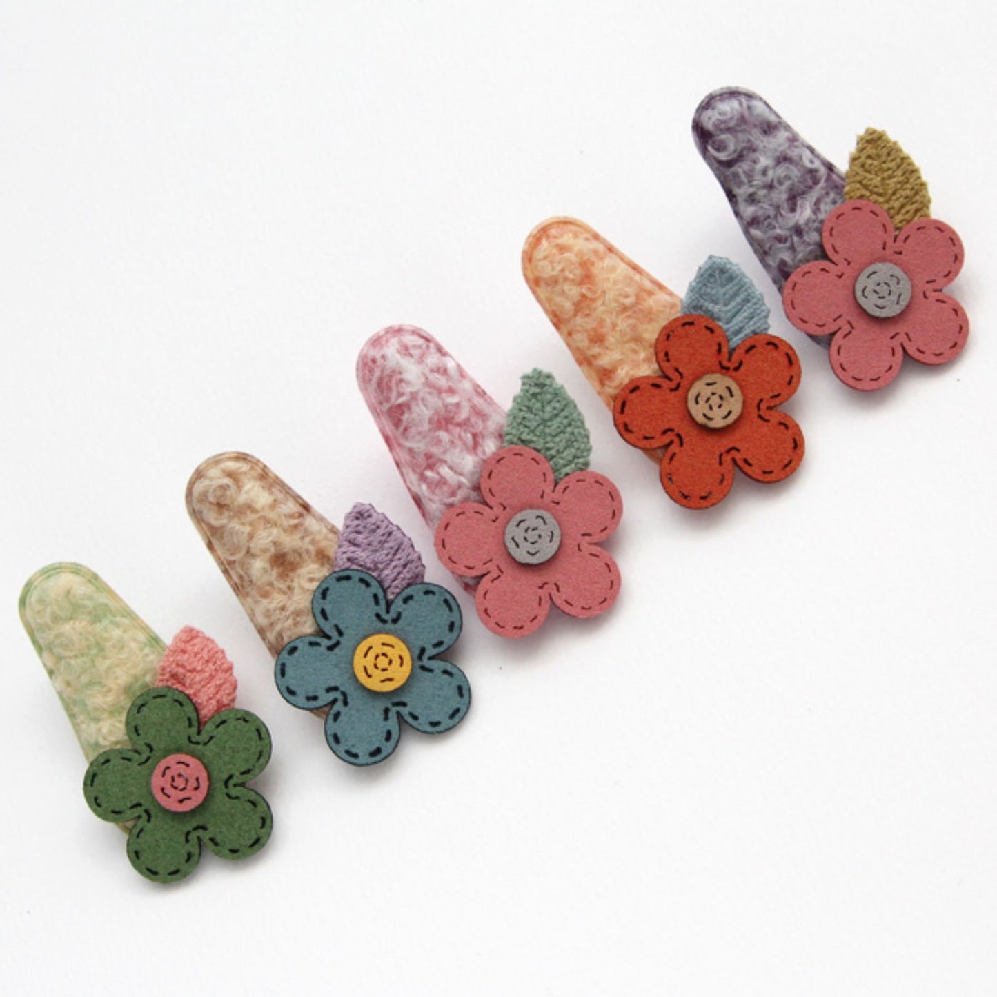 Wool Hair Snap Clip Covers 10pcs