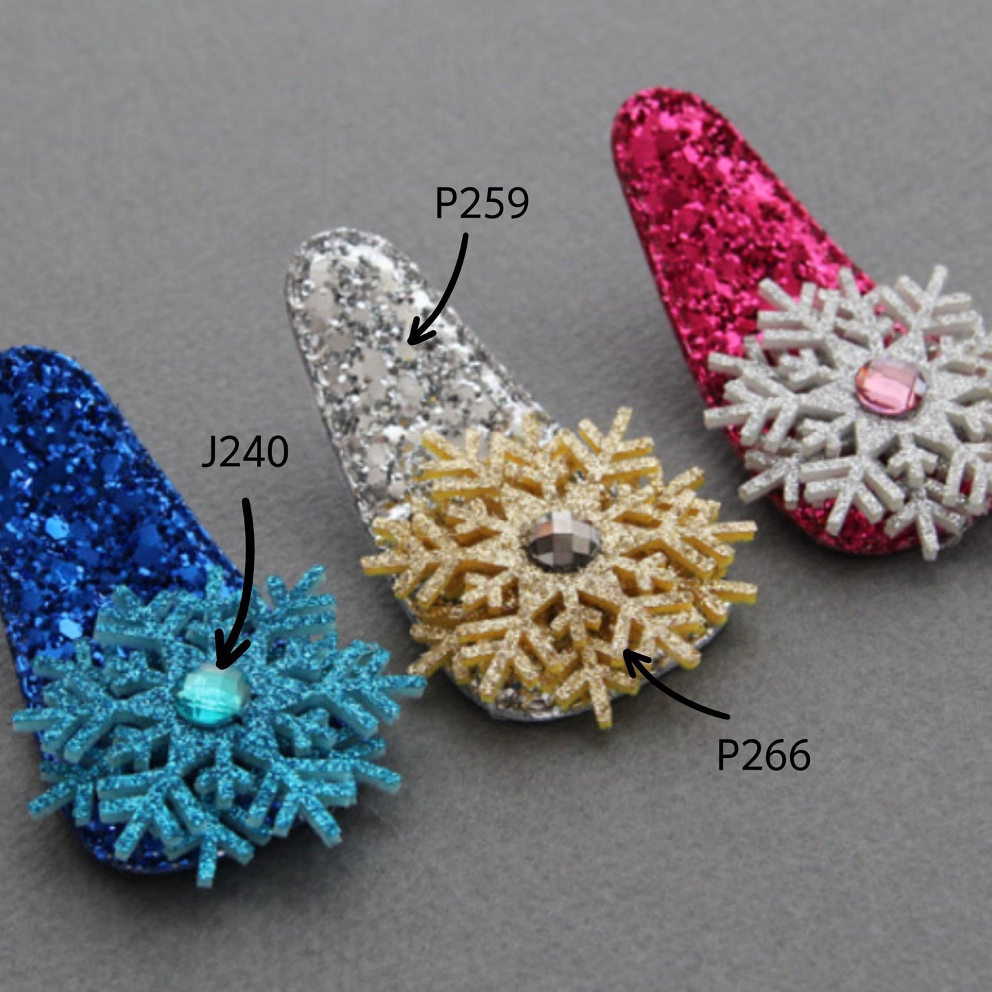 Glitter Hair Snap Clip Covers 10pcs