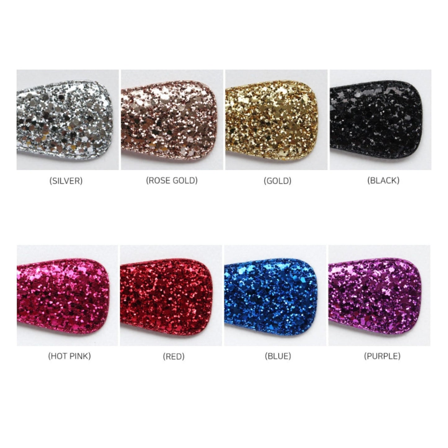 Glitter Hair Snap Clip Covers 10pcs