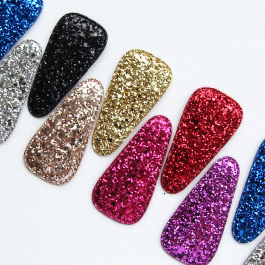 Glitter Hair Snap Clip Covers 10pcs