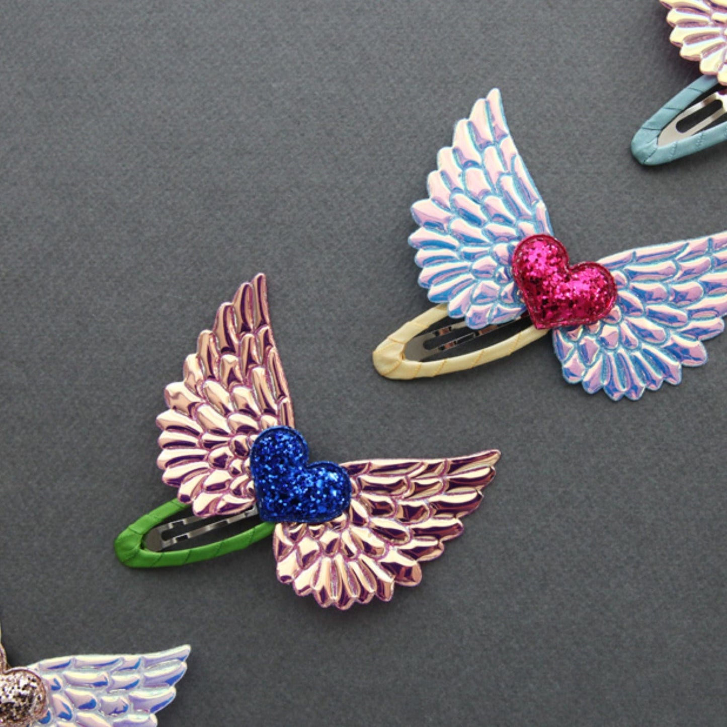 Mini Glitter Heart Appliqués 5pcs