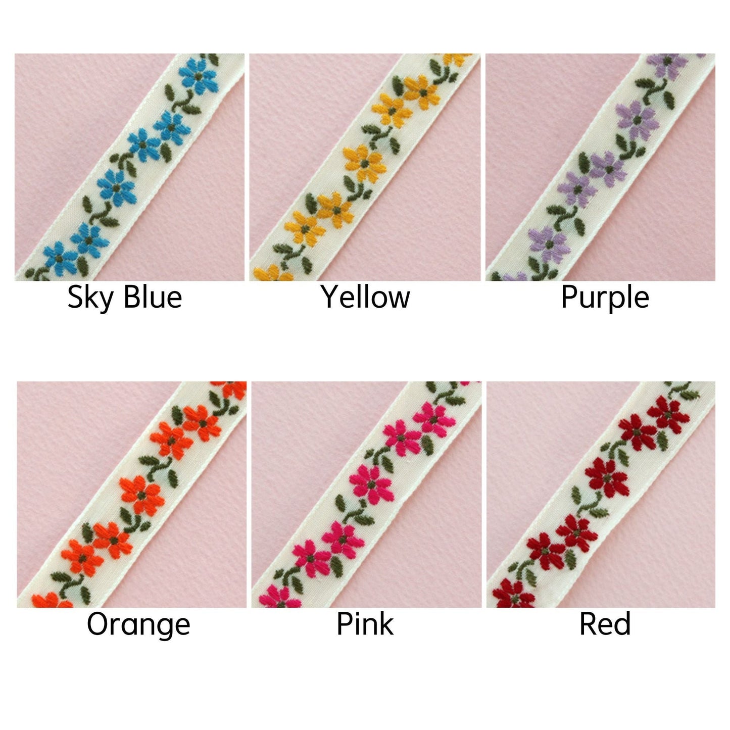 Blossom Weave Embroidered Craft Ribbon 2Yards