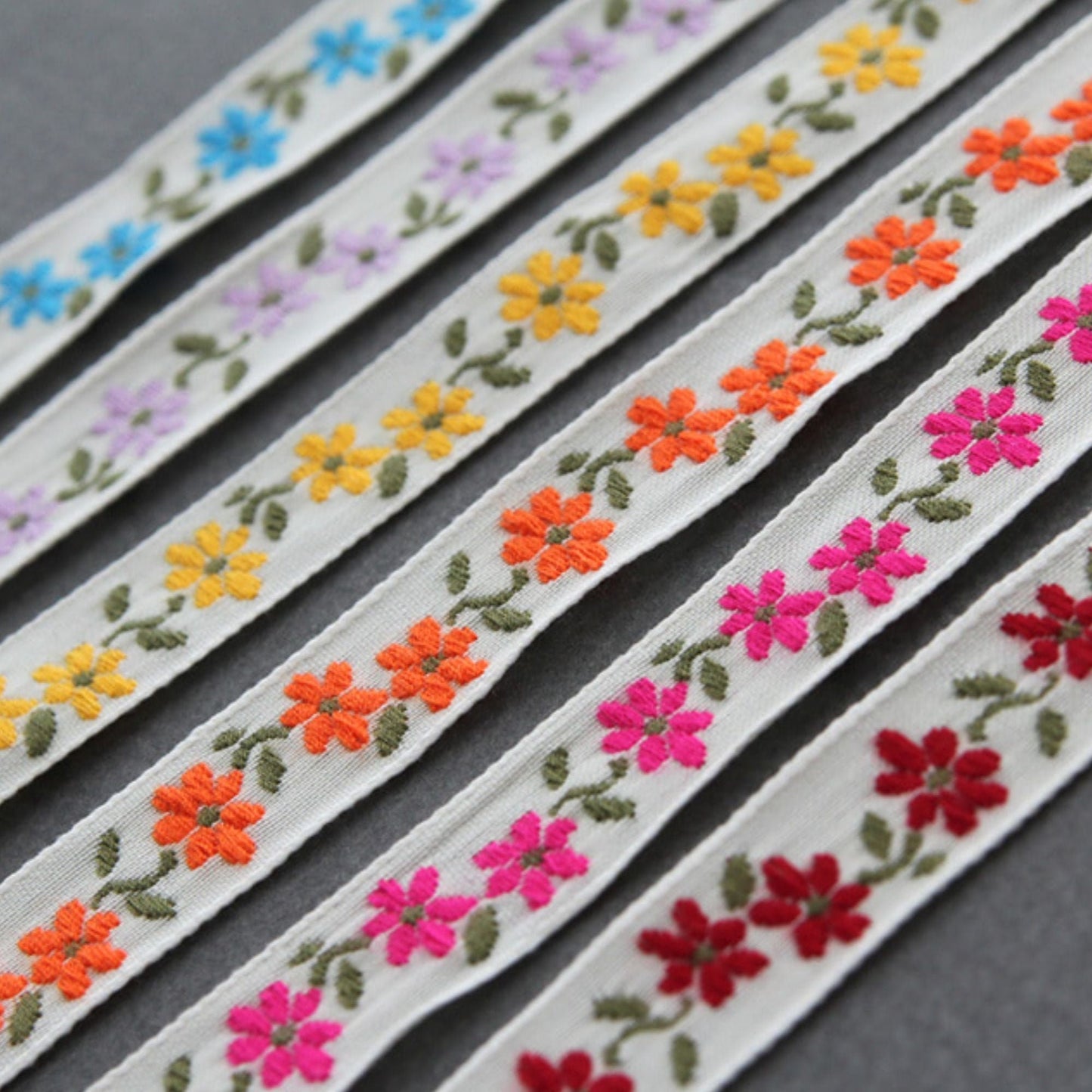 Blossom Weave Embroidered Craft Ribbon 2Yards