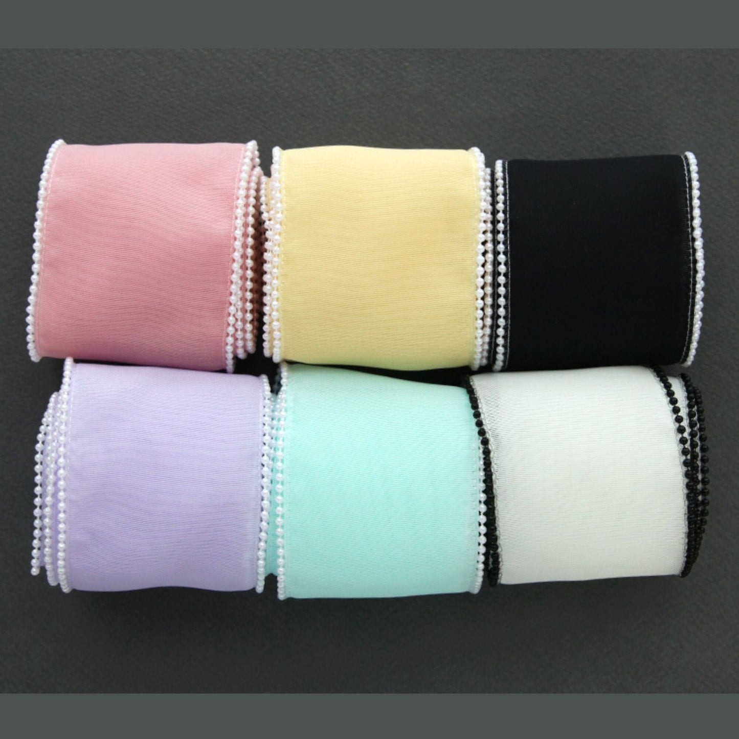 Pearl-Edged Organdy Ribbon 2/5/10Yard