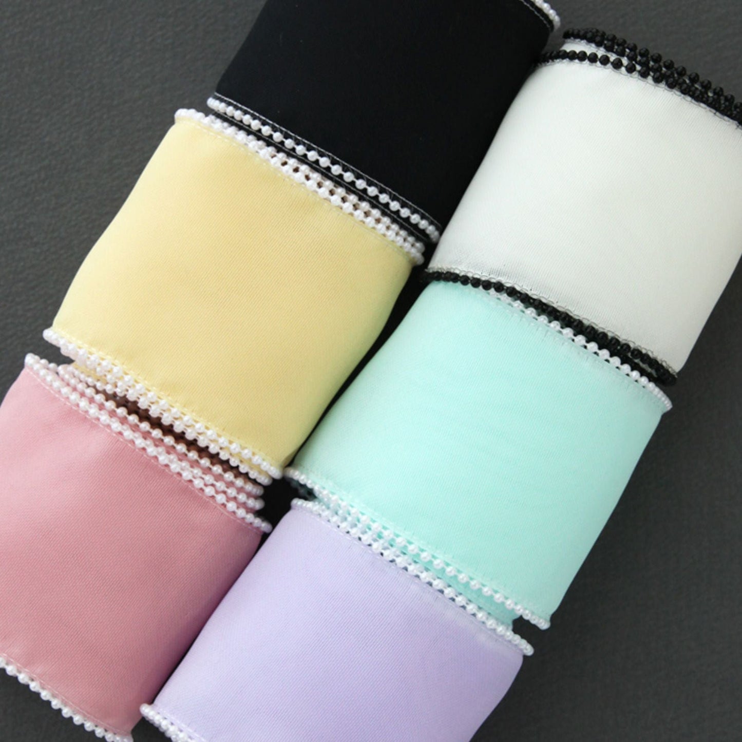 Pearl-Edged Organdy Ribbon 2/5/10Yard