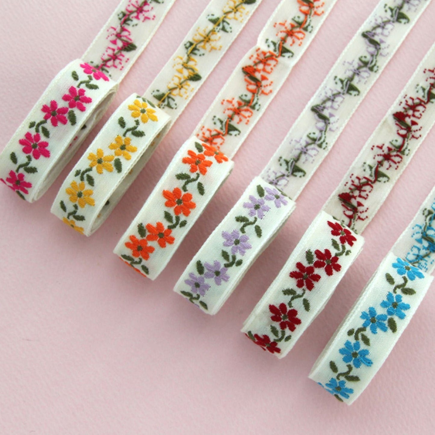 Blossom Weave Embroidered Craft Ribbon 2Yards