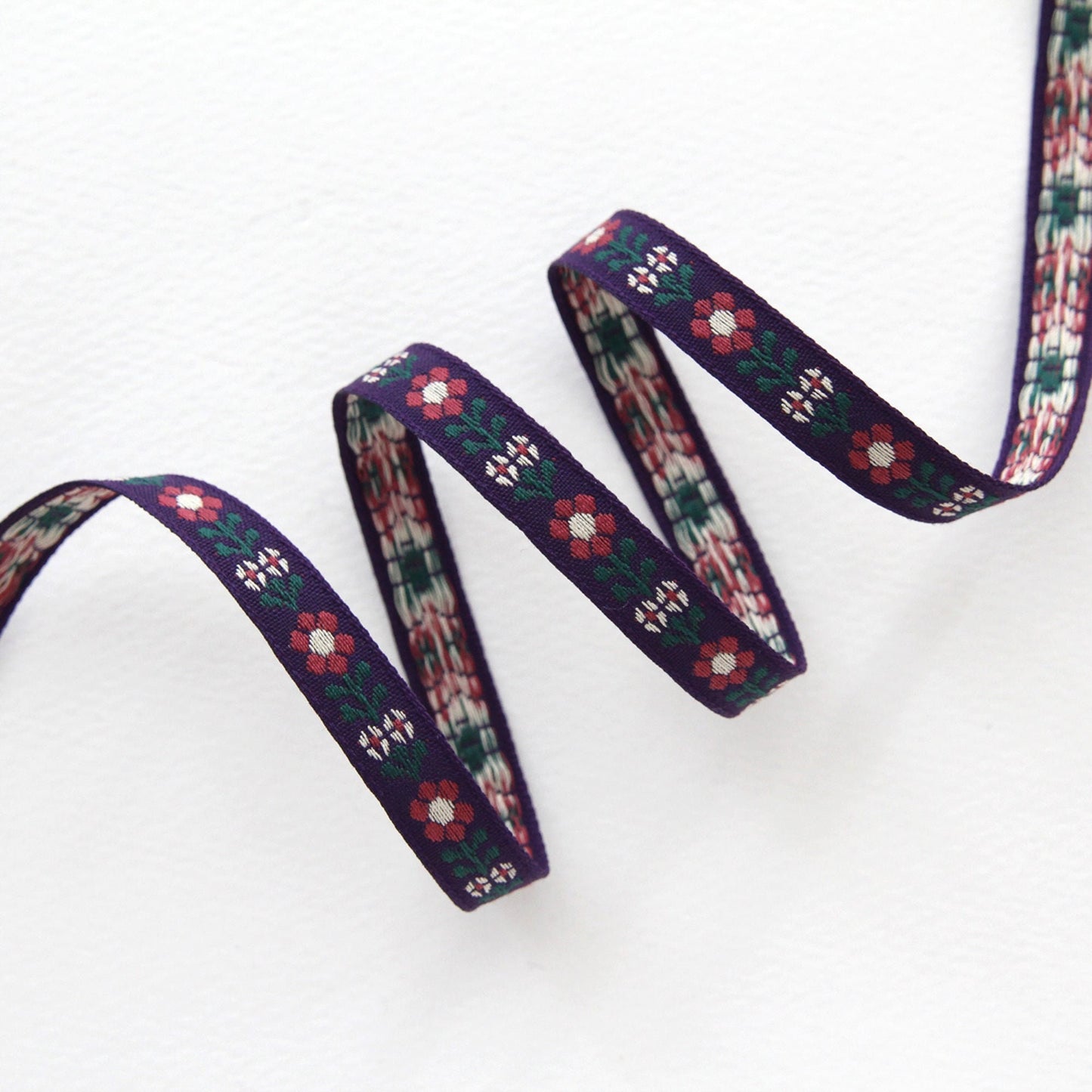 Flower Embroidered Ribbon Trim 0.39inch (1cm) x 5/10Yards