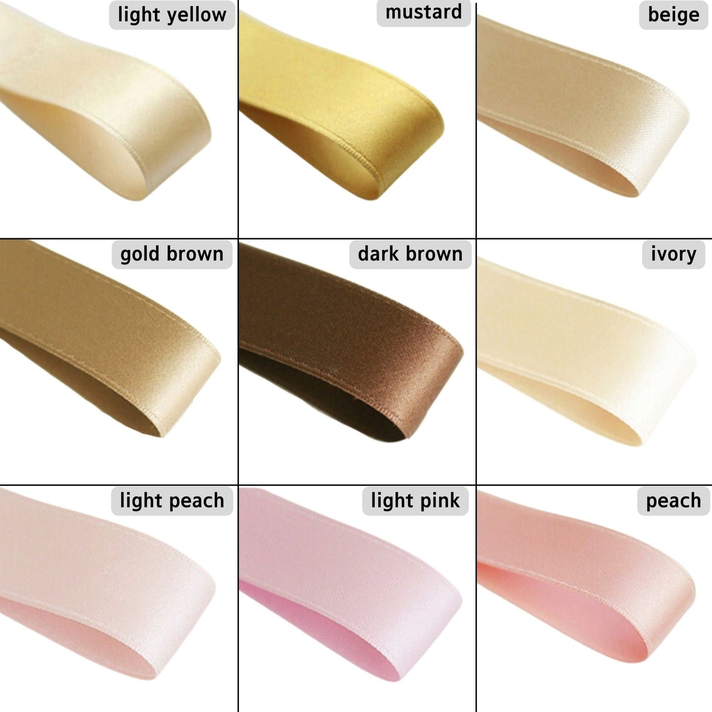 Matt Satin Ribbon 2.5/4cm(0.98/1.57") x 5Yards