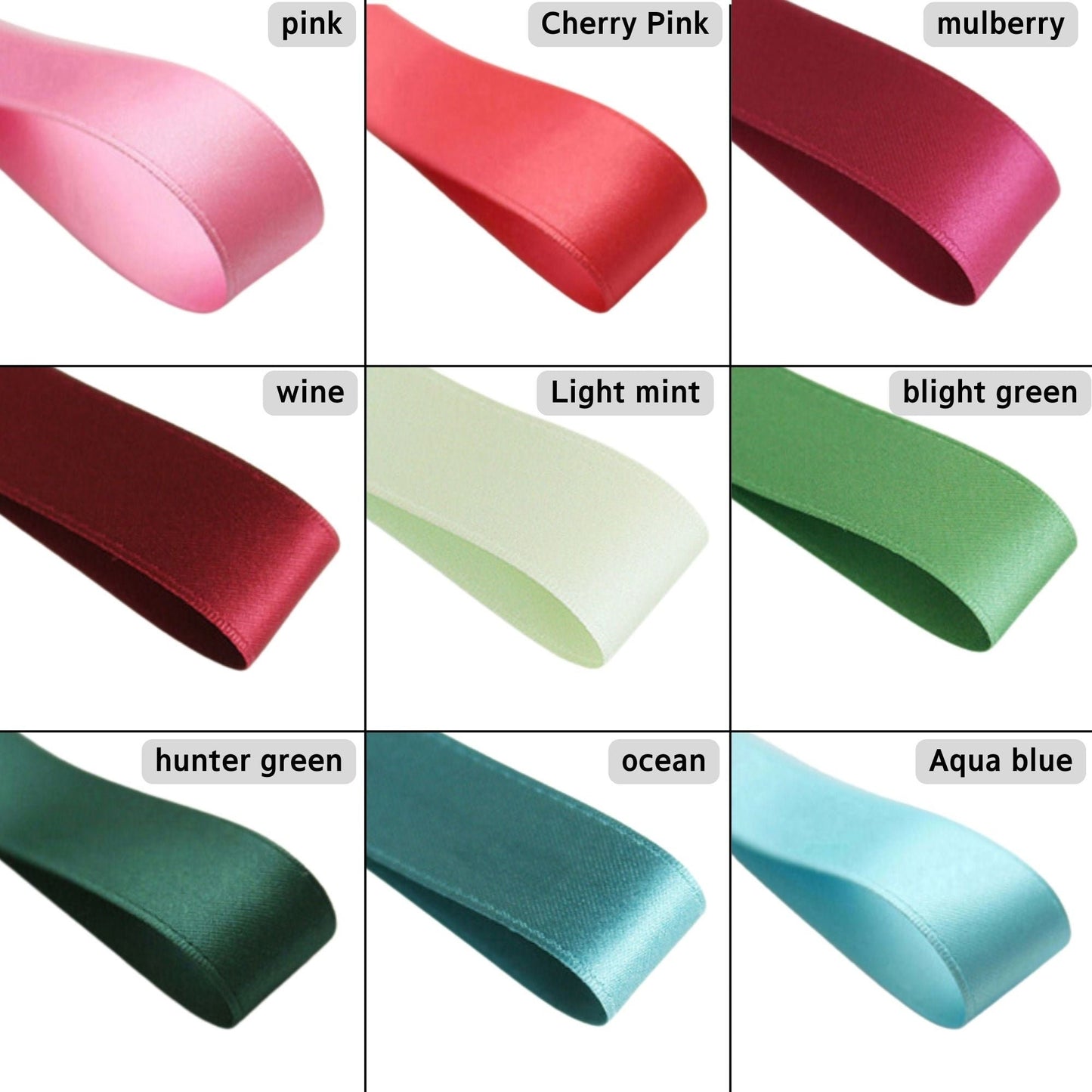 Matt Satin Ribbon 2.5/4cm(0.98/1.57") x 5Yards