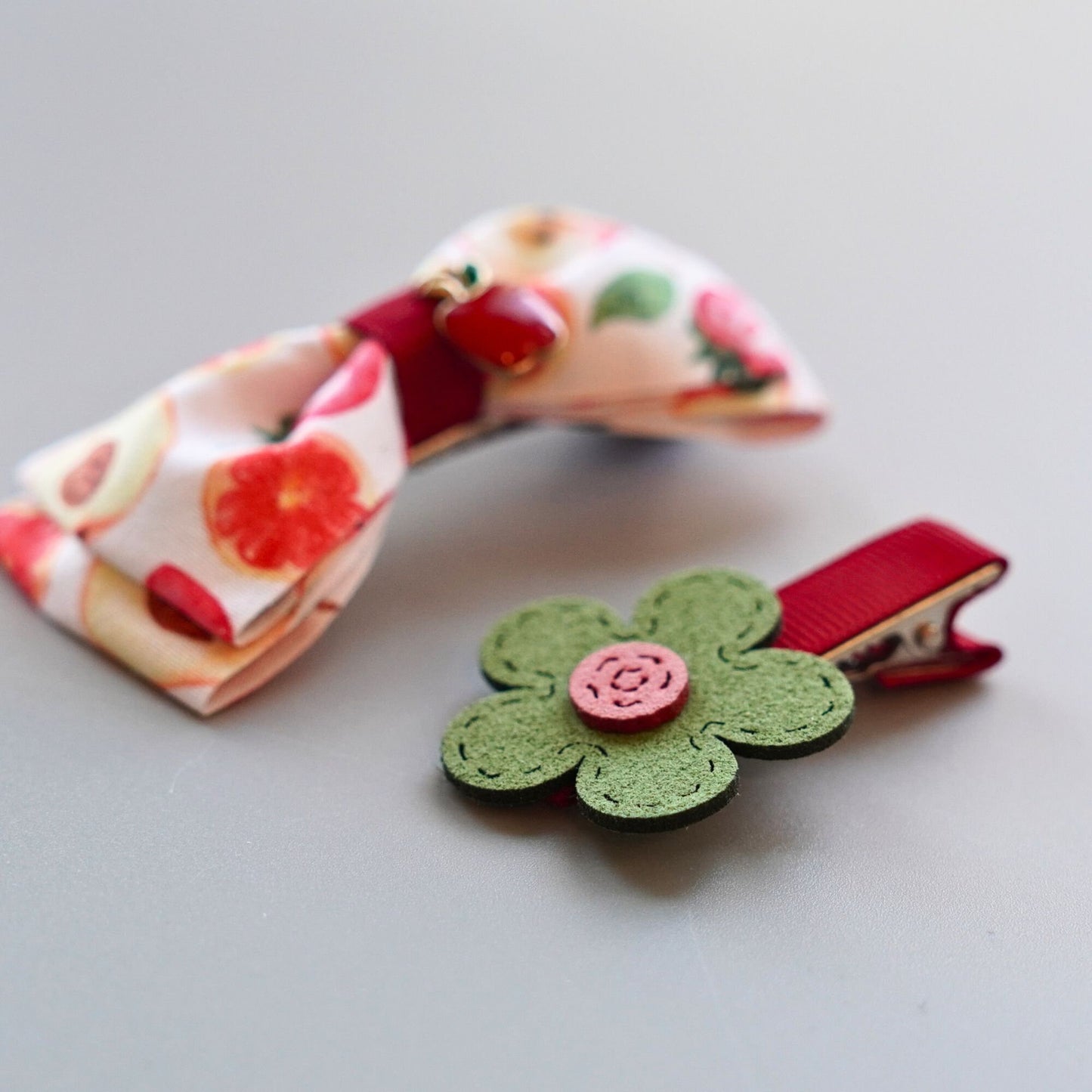 Apple Blossom Hair Clips Set